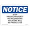 Signmission Sign, 7" H, 10" W, Rigid Plastic, Stop Private Property No Trespassing Violators Sign, Landscape OS-NS-P-710-L-18486 - alternate 1